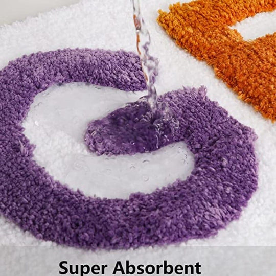 Tapis de Bain Coloré Antidérapant à Poils Longs pour Salle de Bain 7