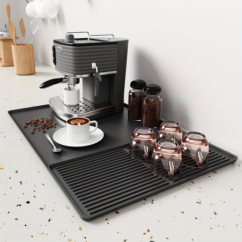 Tapis de Café en Silicone 2-en-1 avec Bords Surélevés 0