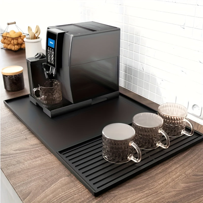 Tapis de Café en Silicone 2-en-1 avec Bords Surélevés 1