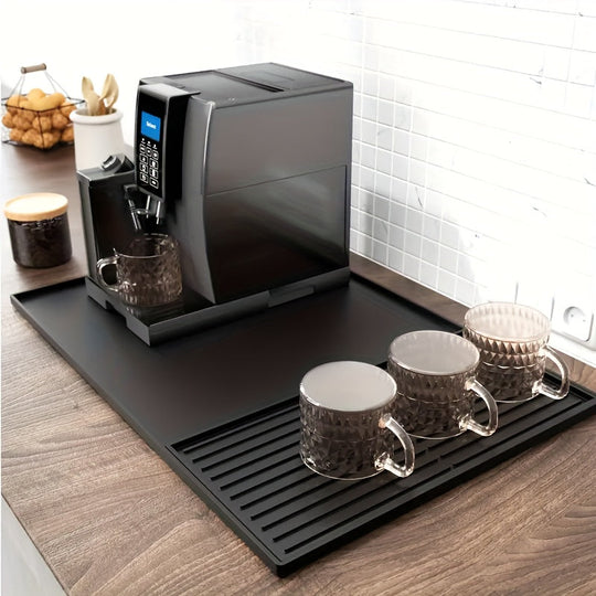 Tapis de Café en Silicone 2-en-1 avec Bords Surélevés 1