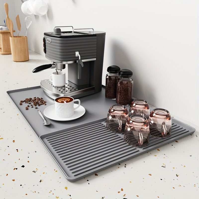 Tapis de Café en Silicone 2-en-1 avec Bords Surélevés 4