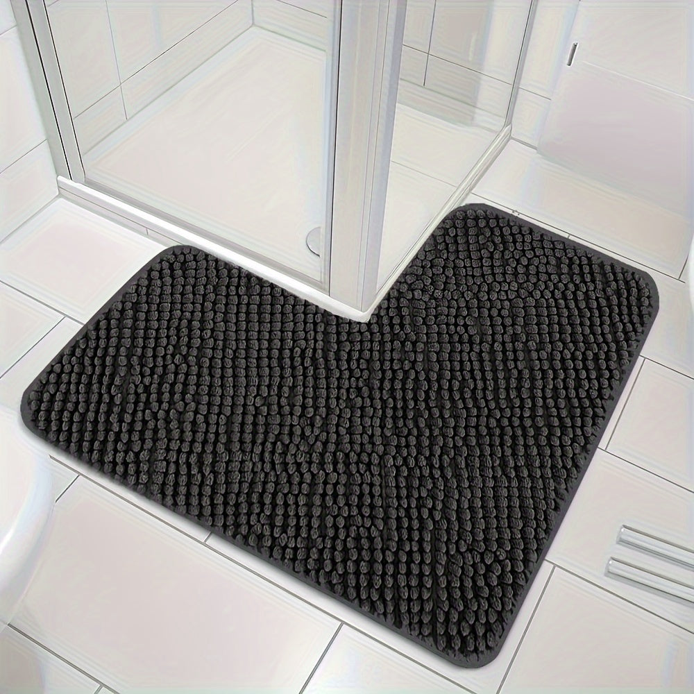 Tapis de Douche Antidérapant en Forme de L pour Salle de Bain Moderne 1