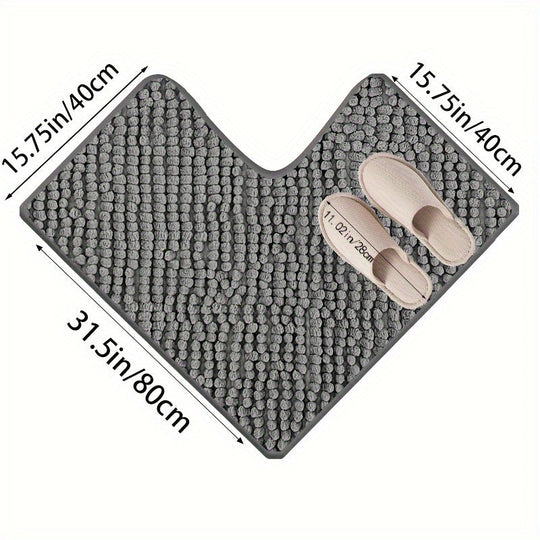 Tapis de Douche Antidérapant en Forme de L pour Salle de Bain Moderne 3