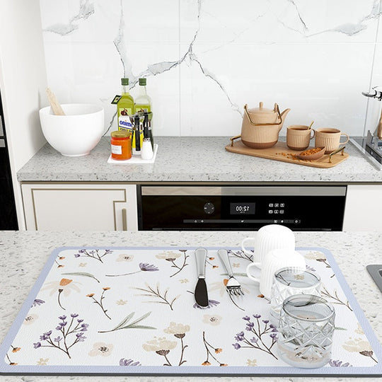 Tapis de Séchage de Cuisine Multifonctionnel Design Coloré 1