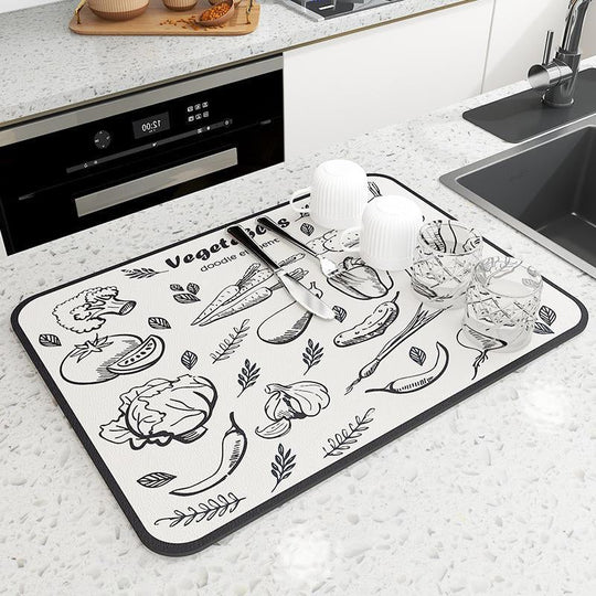 Tapis de Séchage de Cuisine Multifonctionnel Design Coloré 6