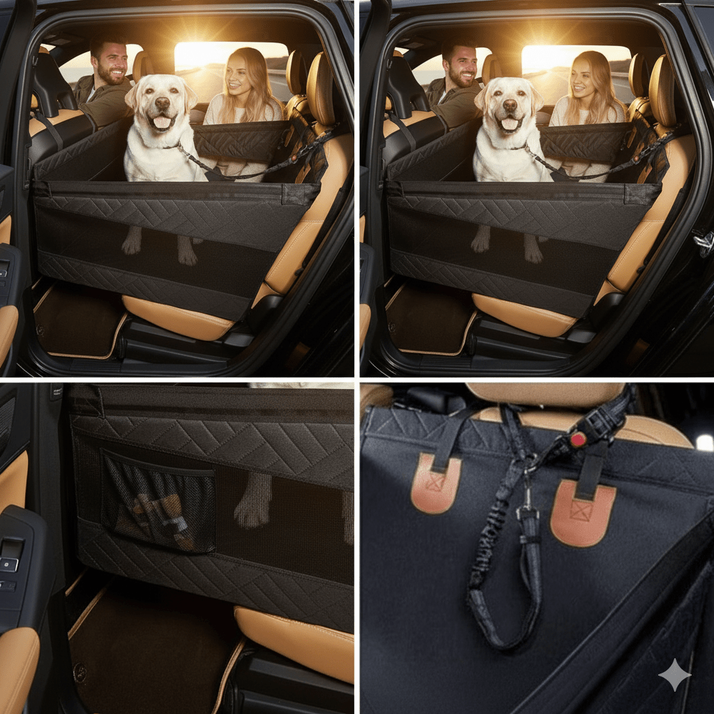 Tapis de Voiture Confortable pour Chien avec Flancs Renforcés et Housse Imperméable 2
