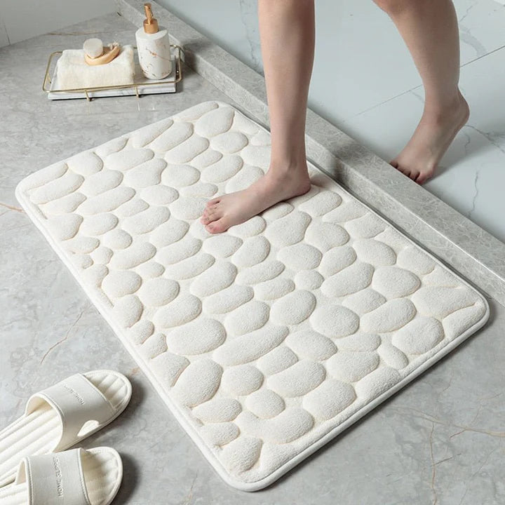 Tapis de bain antidérapant en PVC avec motif pavé 1