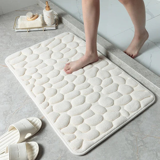 Tapis de bain antidérapant en PVC avec motif pavé 1