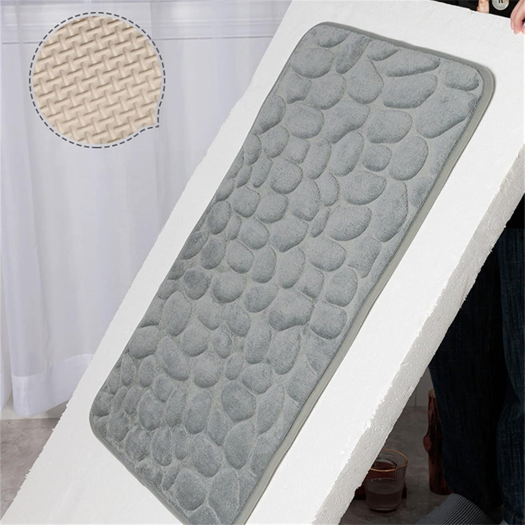 Tapis de bain antidérapant en PVC avec motif pavé 2