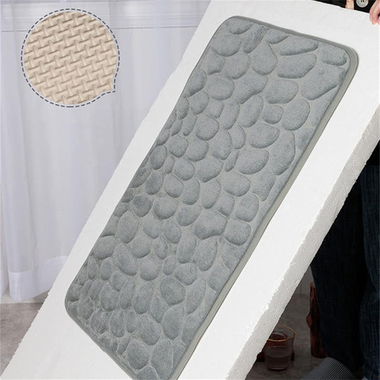 Tapis de bain antidérapant en PVC avec motif pavé 2