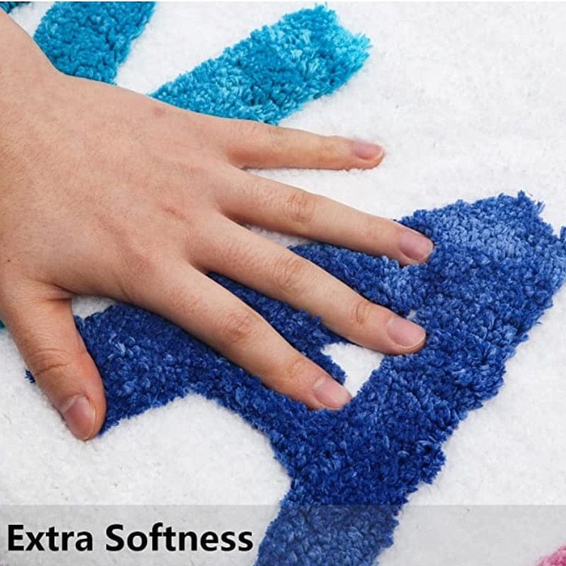 Tapis de bain coloré à poils longs 5