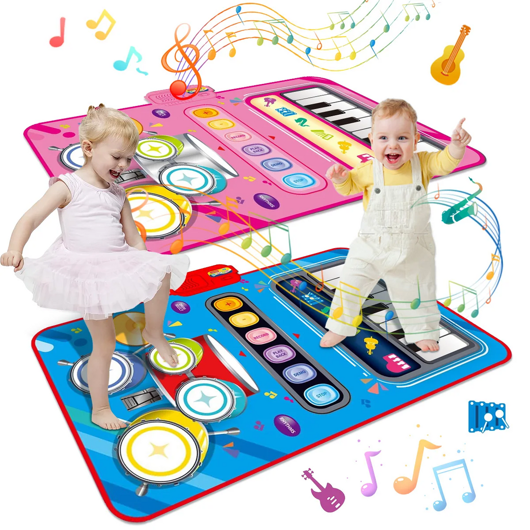 Tapis de jeu musical pour enfants avec piano et batterie 0