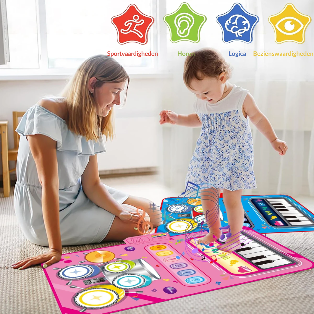 Tapis de jeu musical pour enfants avec piano et batterie 1