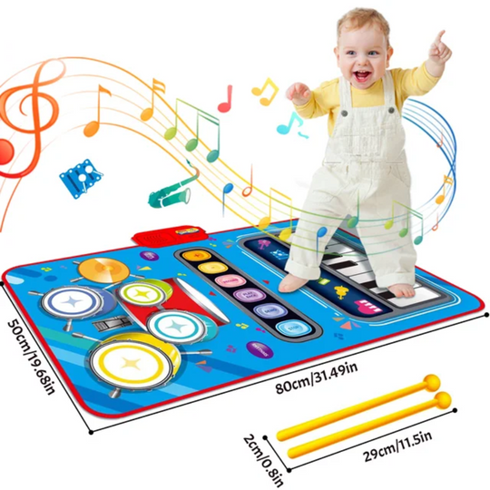 Tapis de jeu musical pour enfants avec piano et batterie 4