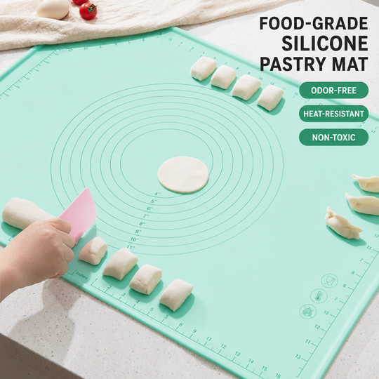 Tapis de pâtisserie en silicone avec grille de mesure et guides circulaires pour femmes 1
