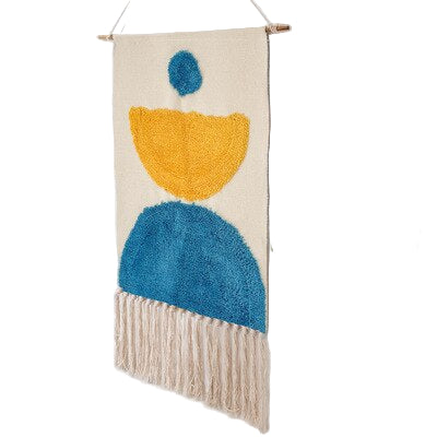 Tapisserie Bohème Tissée à la Main avec Pompons 0