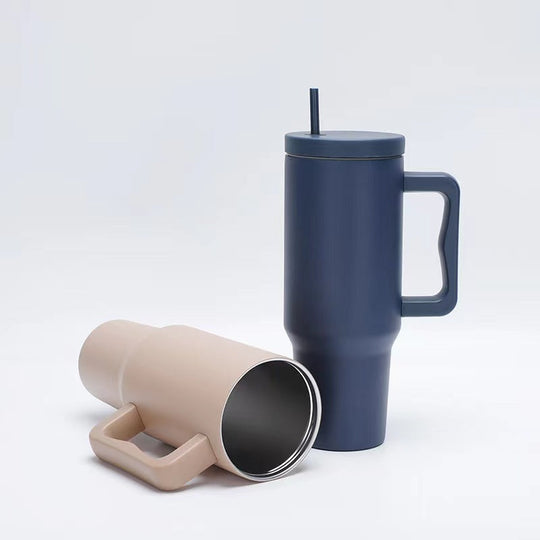 Tasse Thermos Femme Pratique avec Poignée Ergonomique et Paille Intégrée 3