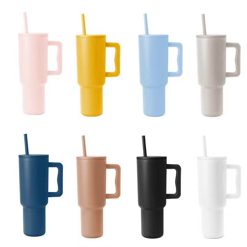 Tasse Thermos Femme Pratique avec Poignée Ergonomique et Paille Intégrée 4