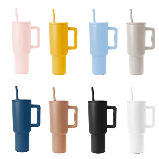 Tasse Thermos Femme Pratique avec Poignée Ergonomique et Paille Intégrée 4
