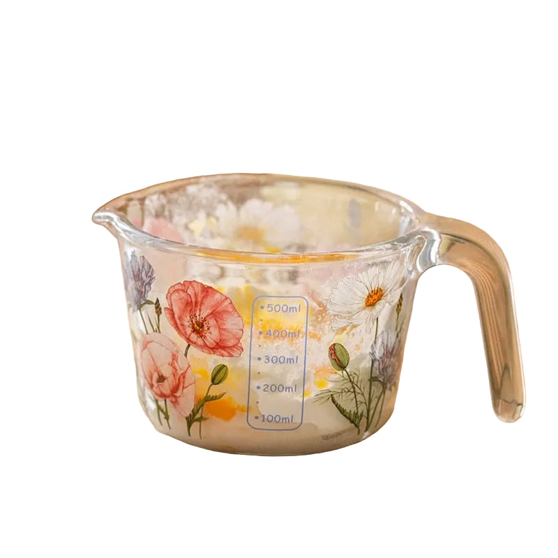 Tasse à Mesurer Rétro avec Couvercle Floral 0