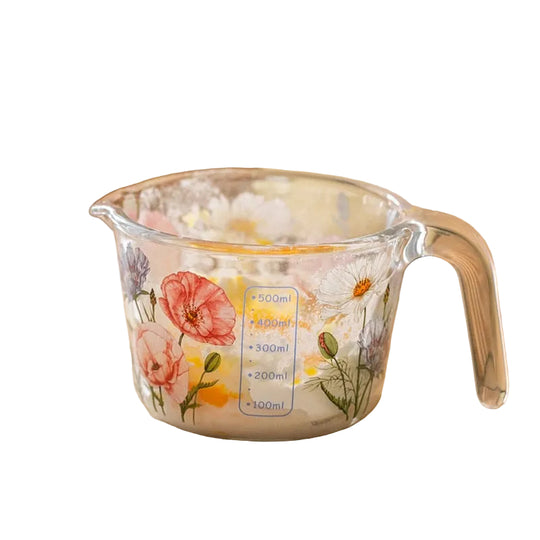 Tasse à Mesurer Rétro avec Couvercle Floral 0