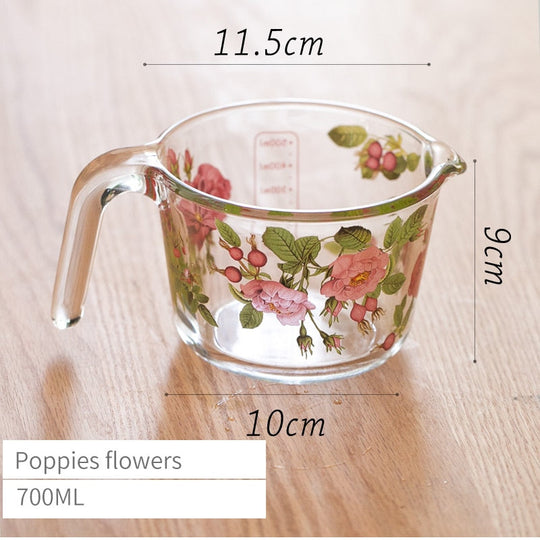Tasse à Mesurer Rétro avec Couvercle Floral 10