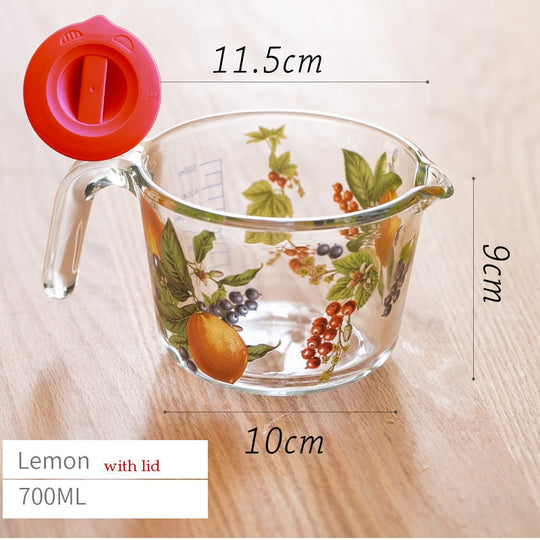 Tasse à Mesurer Rétro avec Couvercle Floral 12