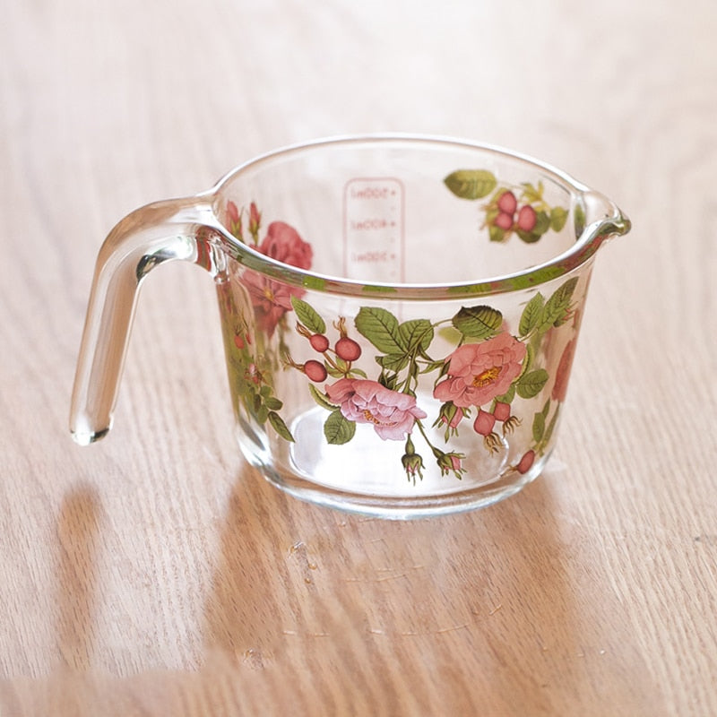 Tasse à Mesurer Rétro avec Couvercle Floral 2