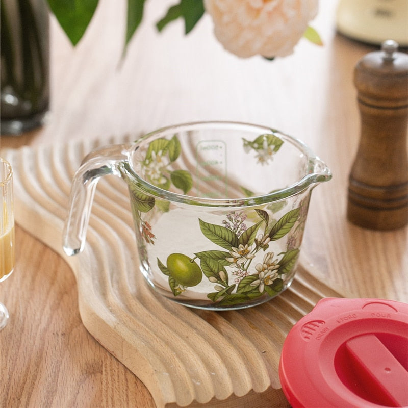 Tasse à Mesurer Rétro avec Couvercle Floral 5