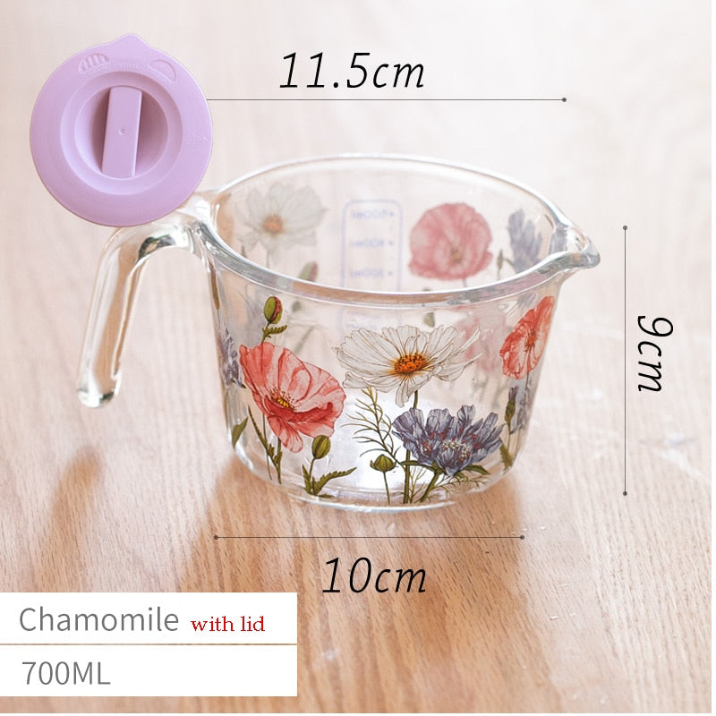 Tasse à Mesurer Rétro avec Couvercle Floral 8