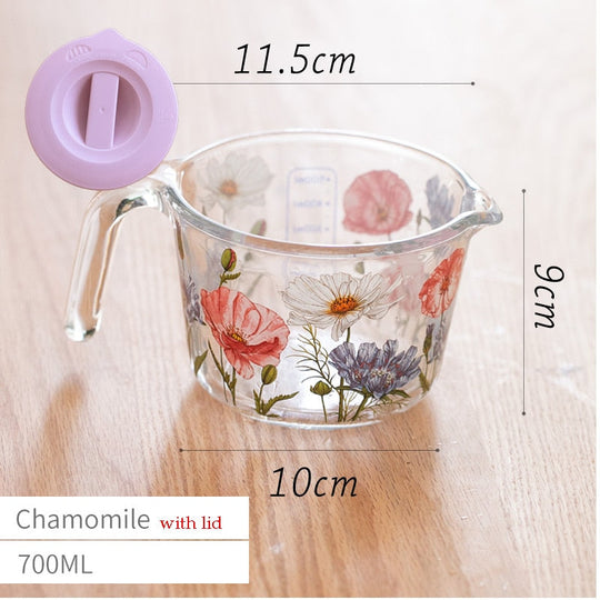 Tasse à Mesurer Rétro avec Couvercle Floral 8