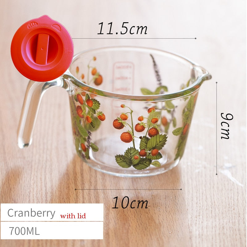 Tasse à Mesurer Rétro avec Couvercle Floral 9