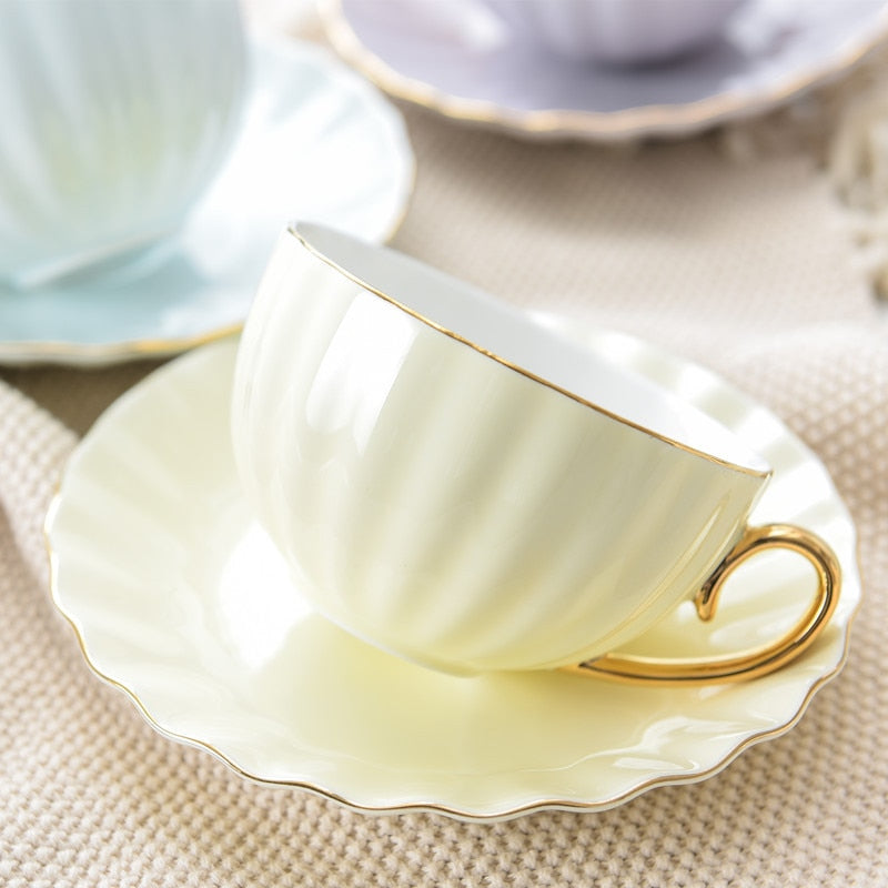 Tasse en Céramique Créative avec Soucoupe Design Artistique 2