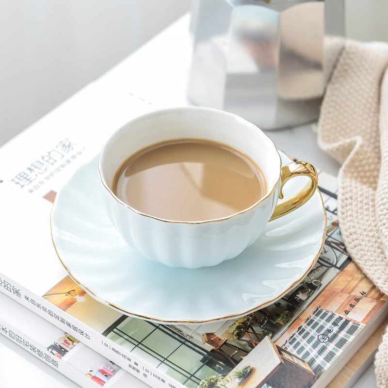 Tasse en Céramique Créative avec Soucoupe Design Artistique 3