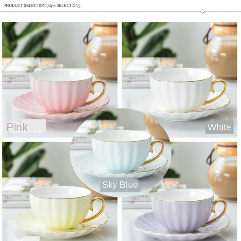 Tasse en Céramique Créative avec Soucoupe Design Artistique 5