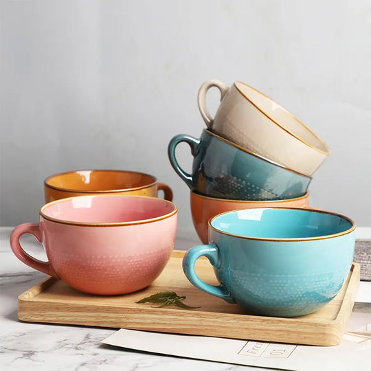 Tasse en Céramique Grande Capacité Colorée 0