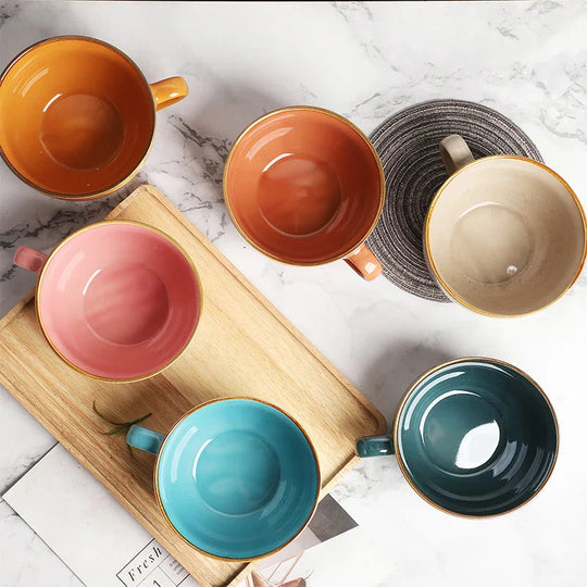 Tasse en Céramique Grande Capacité Colorée 1