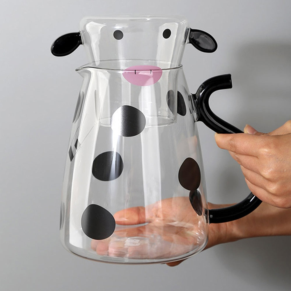 Tasse en verre de vache mignonne 1