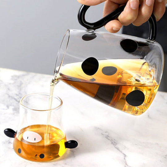 Tasse en verre de vache mignonne 4