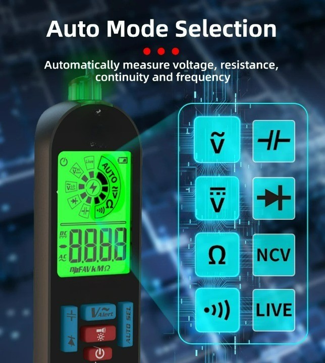 Testeur Électrique Intelligent pour Électricien avec Écran LCD 3