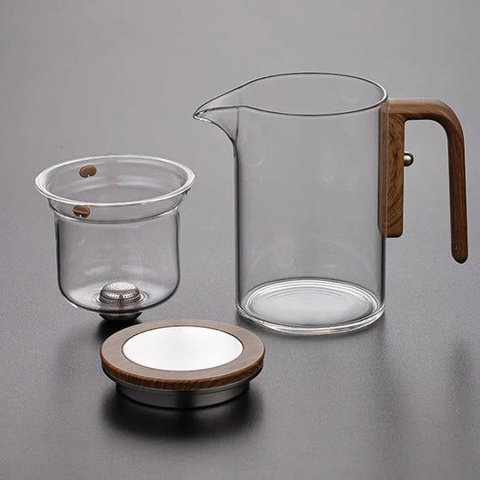 Théière en Verre InfusiSense avec Mécanisme à Bouton-Poussoir Moderne 4