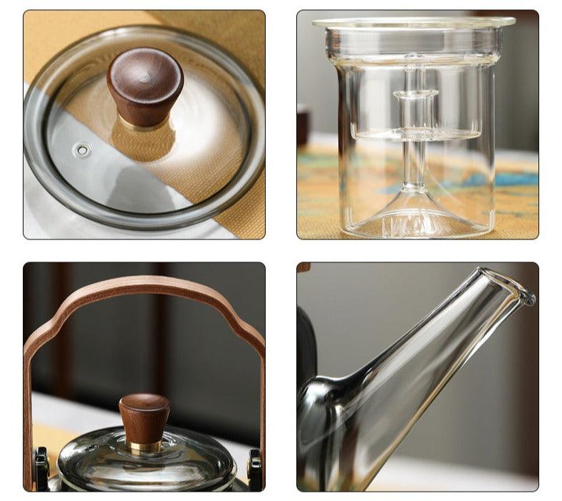 Théière en Verre et Bois Design 5