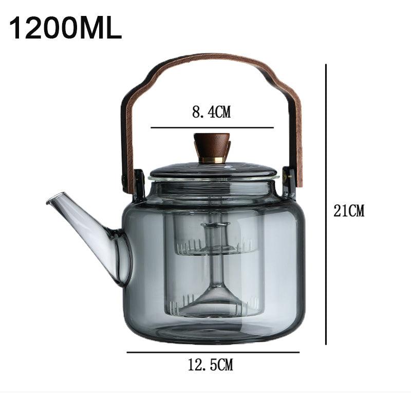 Théière en Verre et Bois Design 6