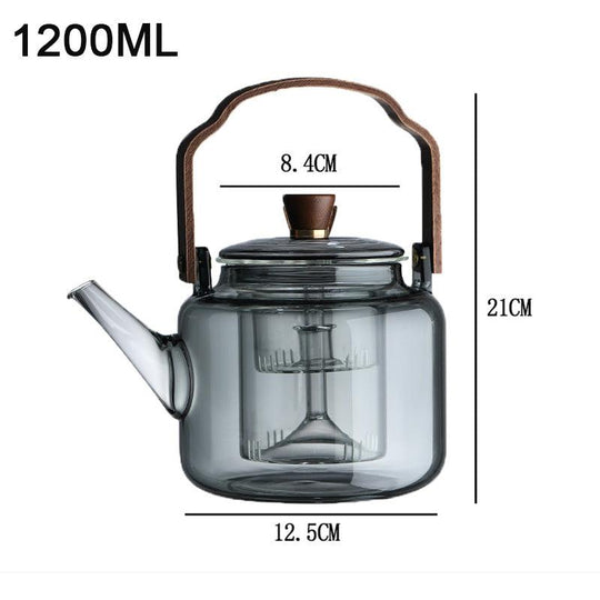 Théière en Verre et Bois Design 6