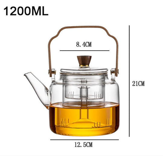 Théière en Verre et Bois Design 7