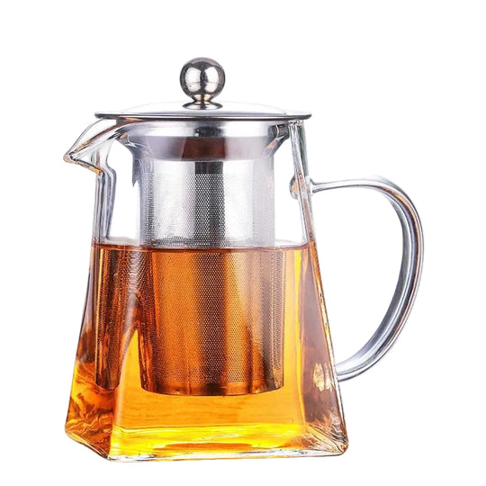 Théière en verre avec filtre intégré pour infusion 0