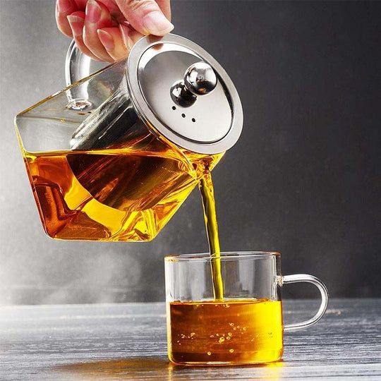 Théière en verre avec filtre intégré pour infusion 2