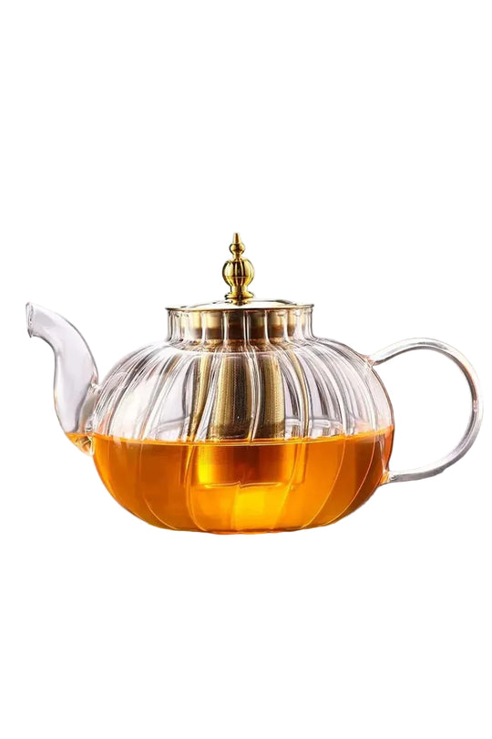 Théière en verre avec infuseur pour un service élégant 0
