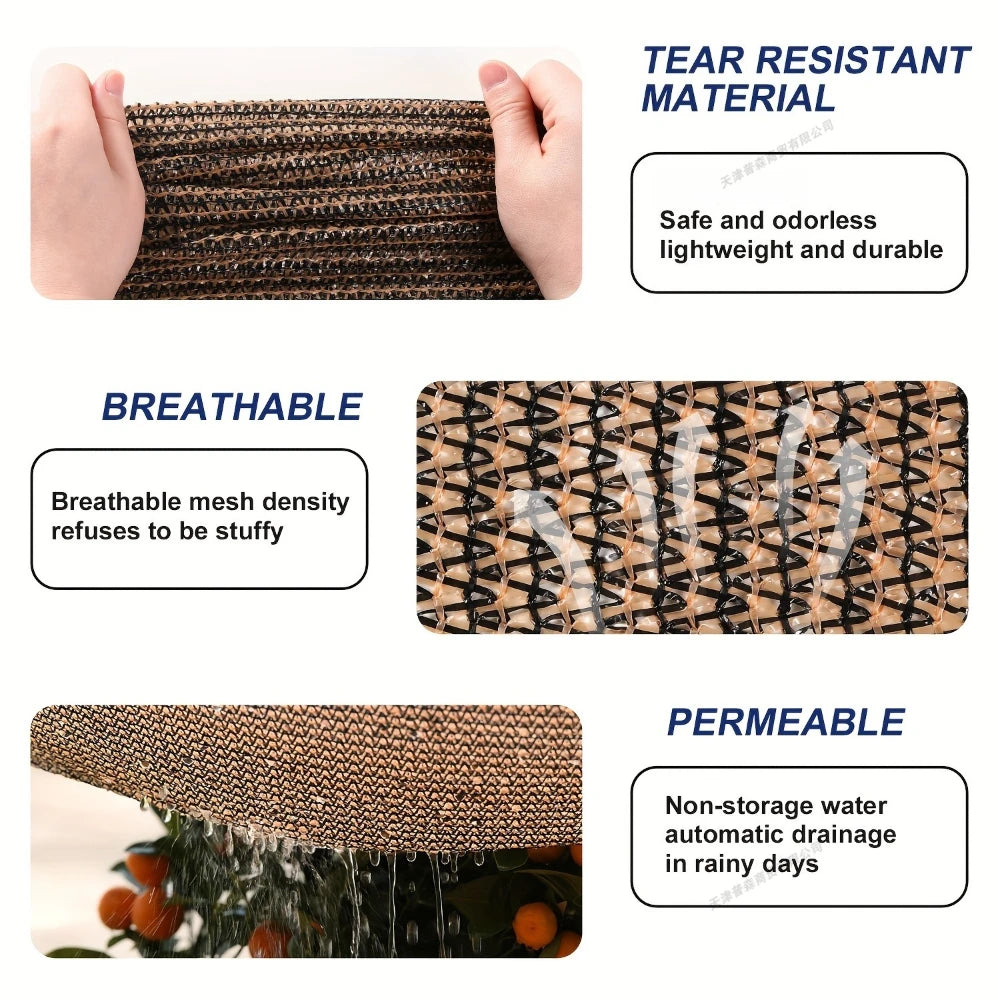 Tissu d'ombrage pour jardin avec œillets pour pergola et patio 2