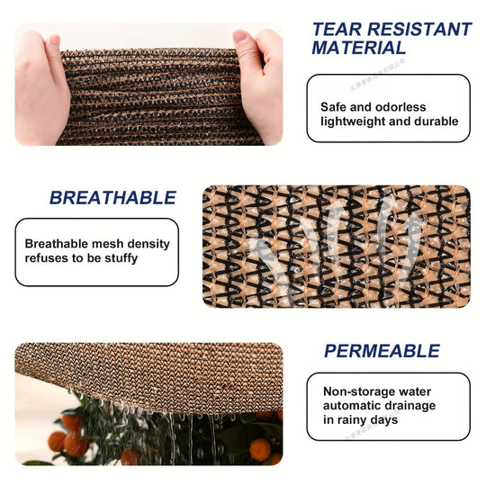 Tissu d'ombrage pour jardin avec œillets pour pergola et patio 2